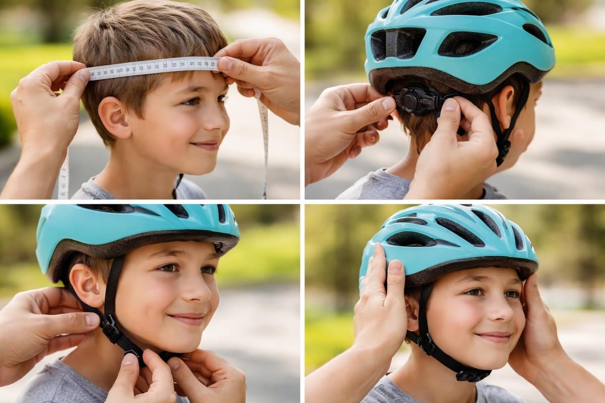 Proper helmet fitting for children