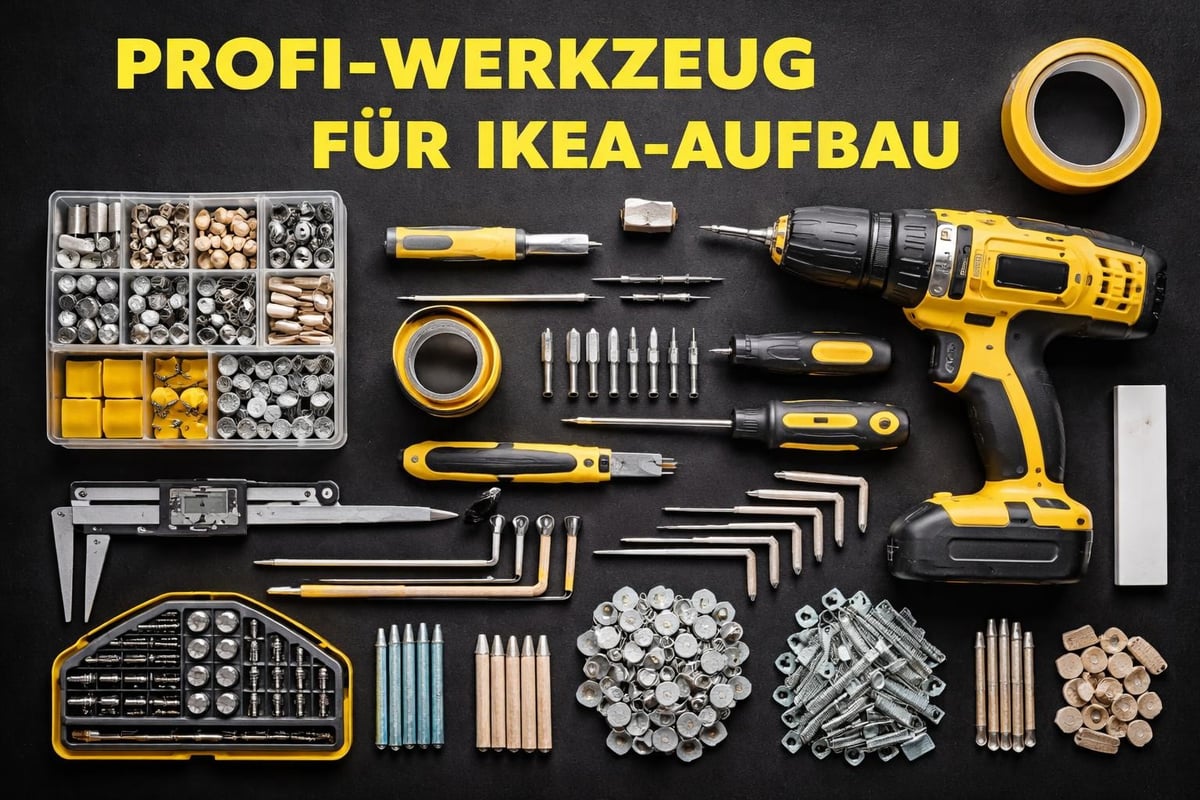 Werkzeuge und Schrauben für IKEA-Möbelmontage