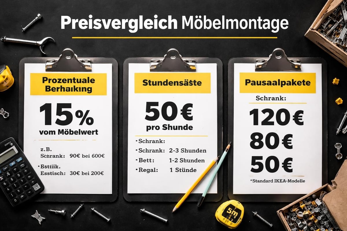 Kostenvergleich Möbelmontage