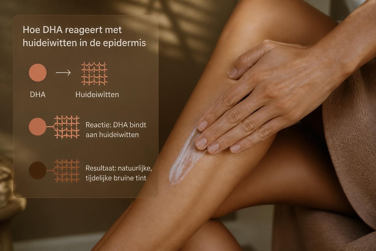 DHA chemische reactie met huid