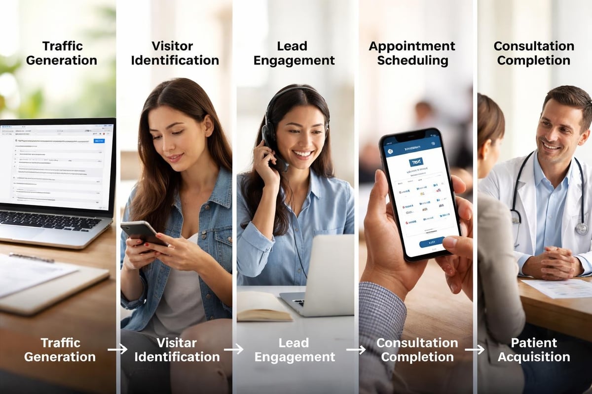 Healthcare conversion funnel stages
