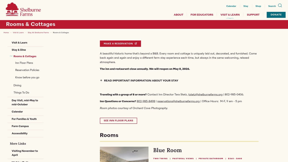 9 Best Romantic Inn in Vermont Escapes for Couples 2026 - The Inn at Shelburne Farms