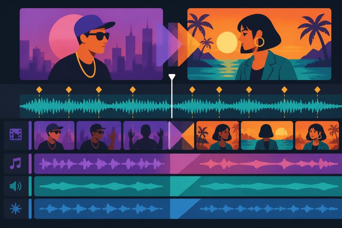 Music video editing timeline