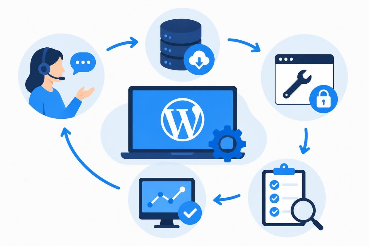 WordPress maintenance workflow management