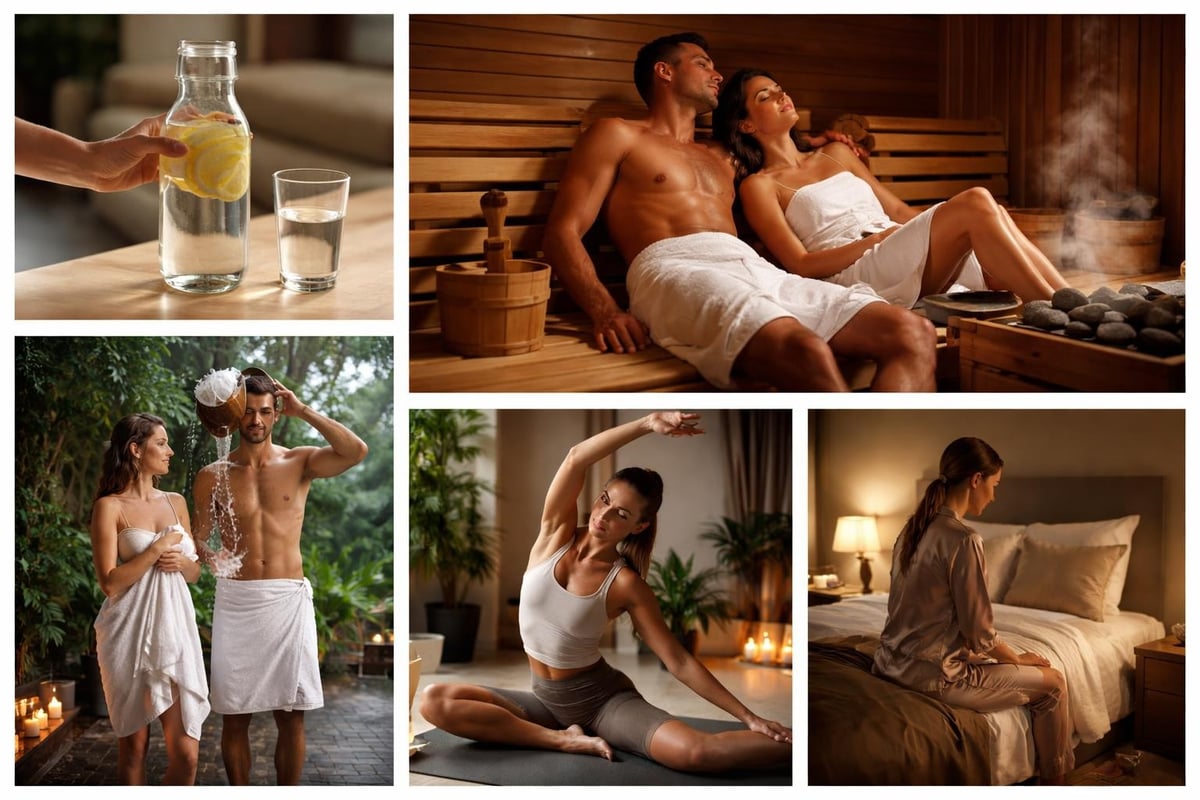 Evening sauna routine structure
