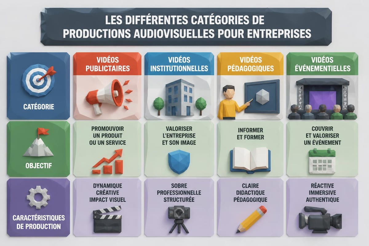 Typologies contenus audiovisuels entreprise