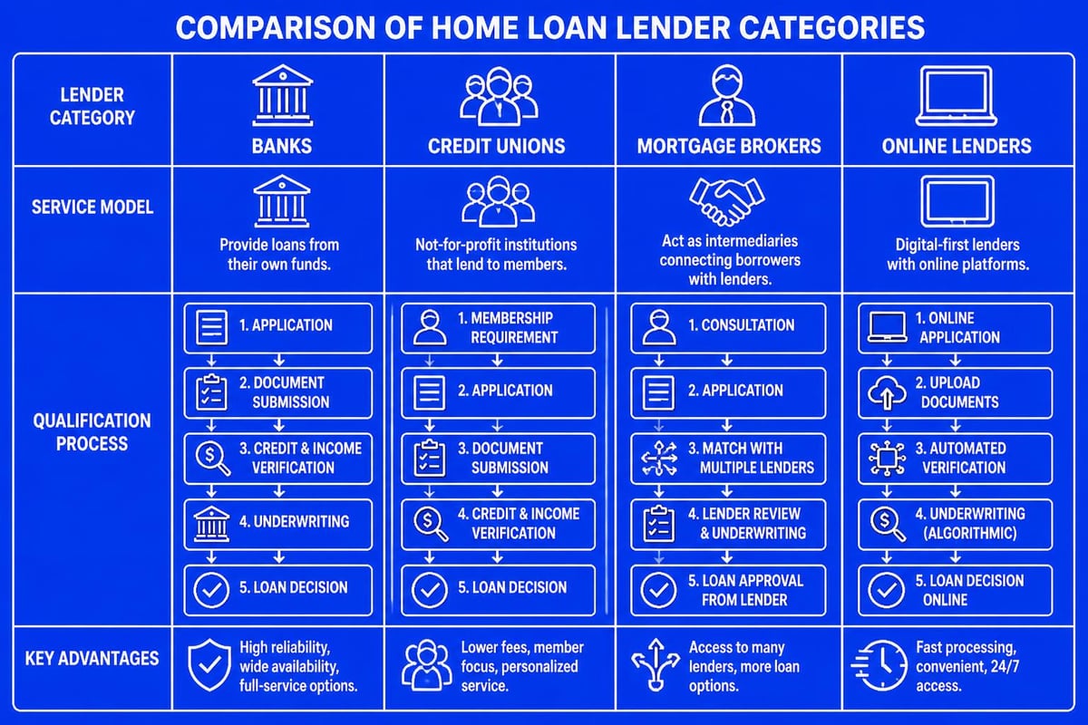 Types of home loan lenders comparison