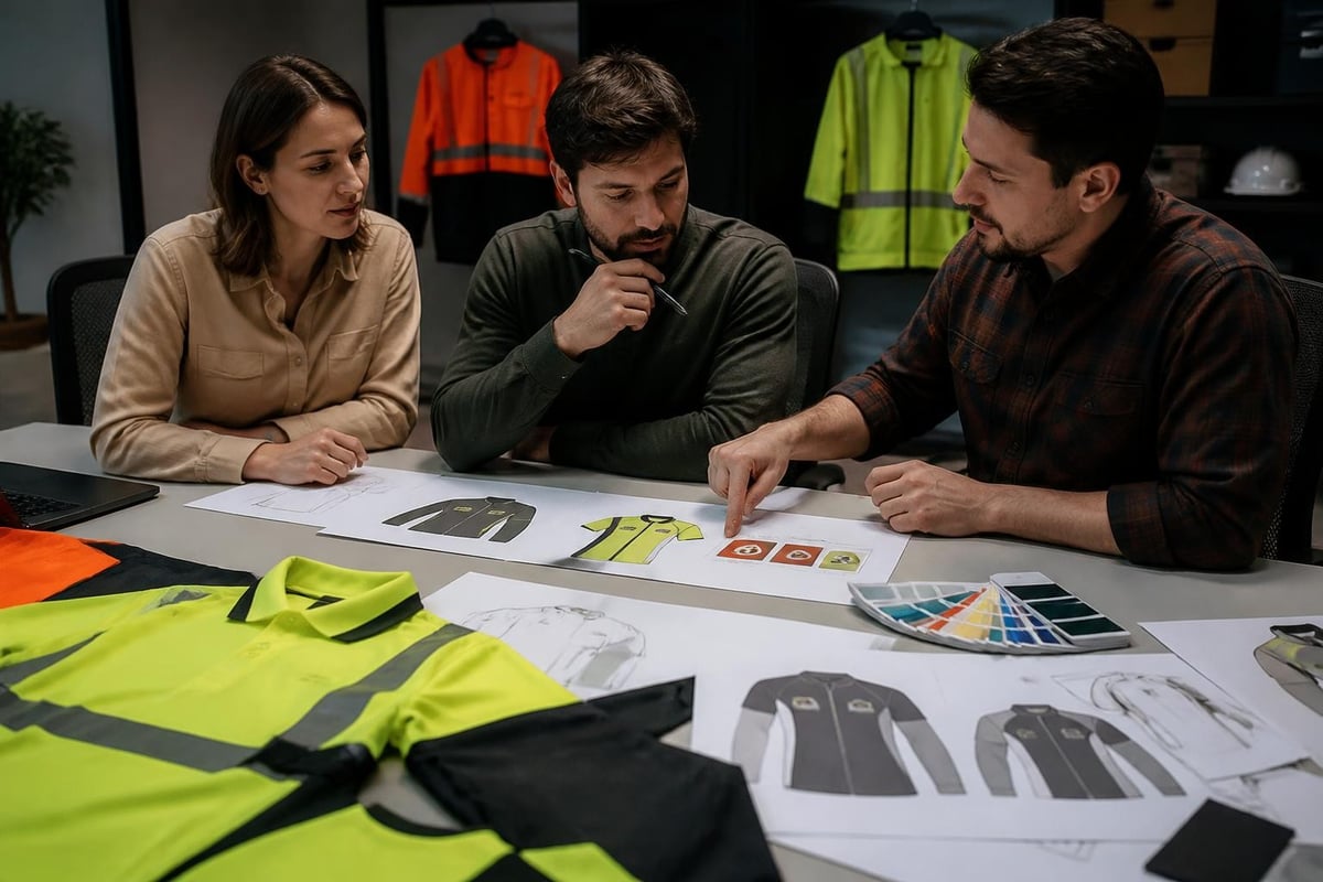 Custom construction shirt design process