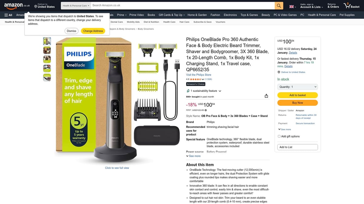 Les 7 meilleures tondeuses à barbe pour hommes à essayer en 2026 - Philips OneBlade Pro 360