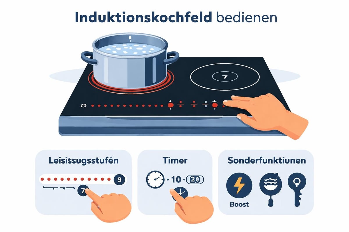 Induktionskochfeld Bedienung