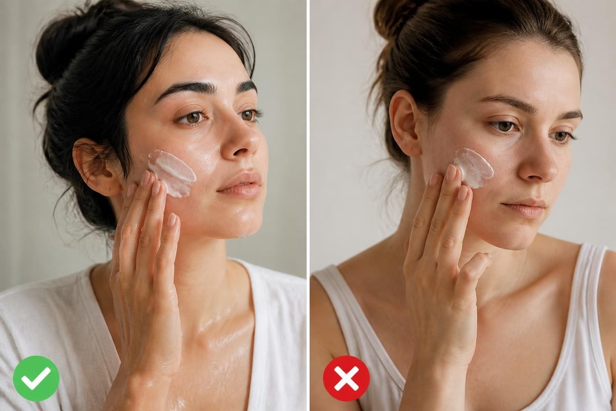 Moisturiser application technique