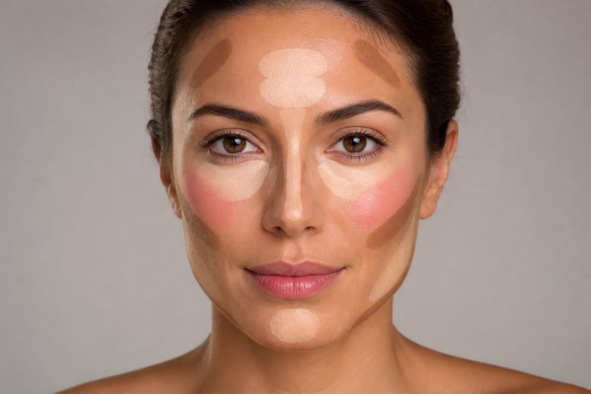 Face makeup placement zones