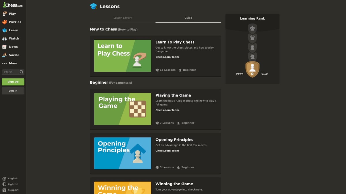 9 Essential Free Online Chess Courses to Boost Your Game in 2025 - 1. Chess.com Lessons