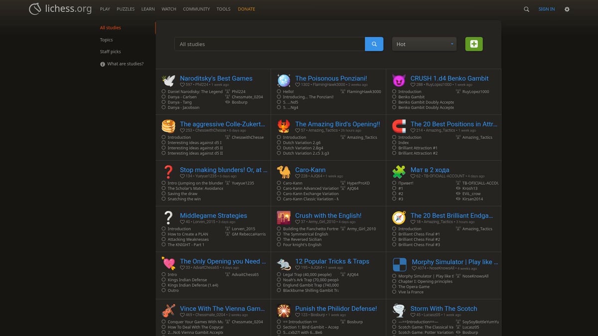 9 Essential Free Online Chess Courses to Boost Your Game in 2025 - 3. Lichess.org Study Plans