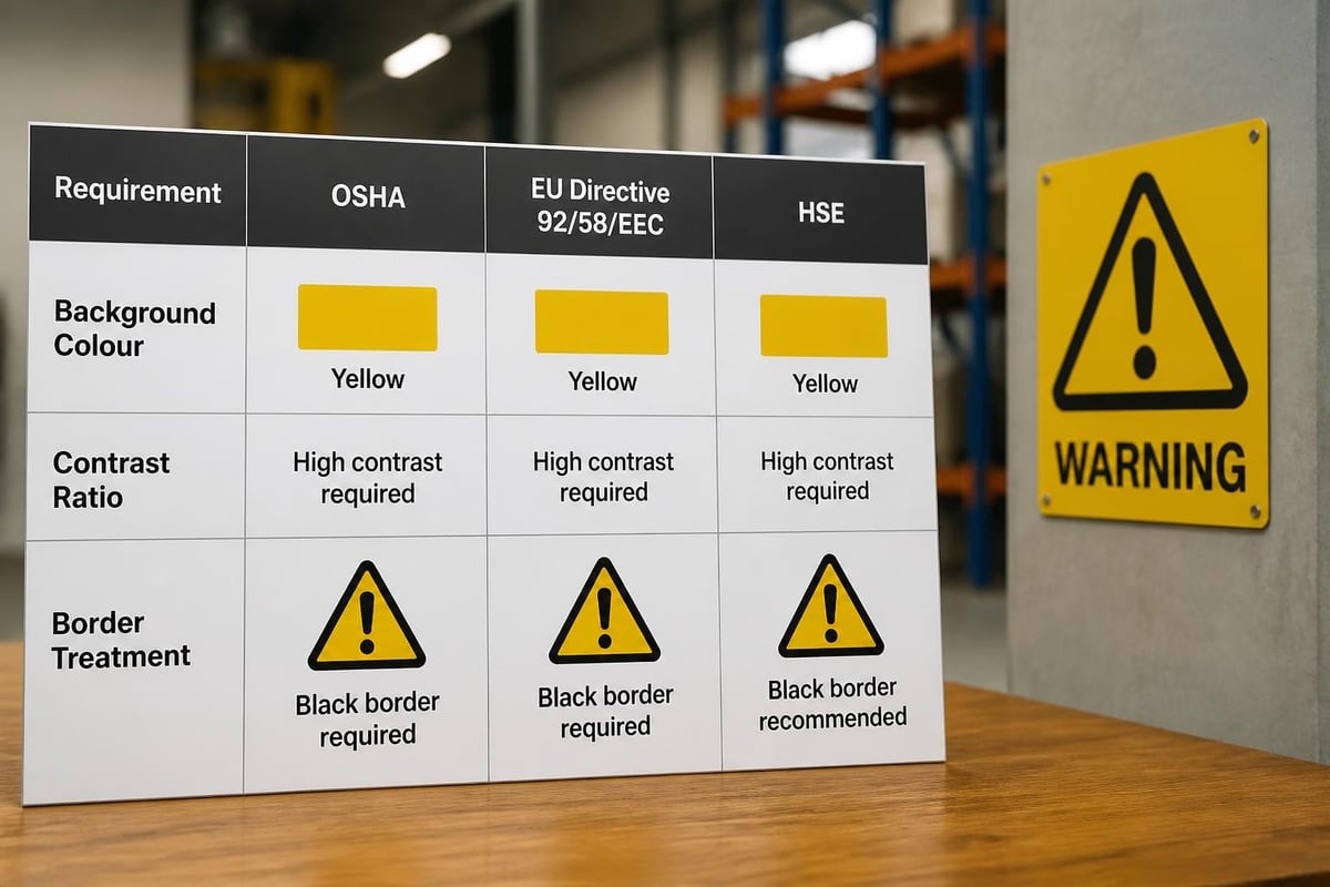 International safety sign colour standards