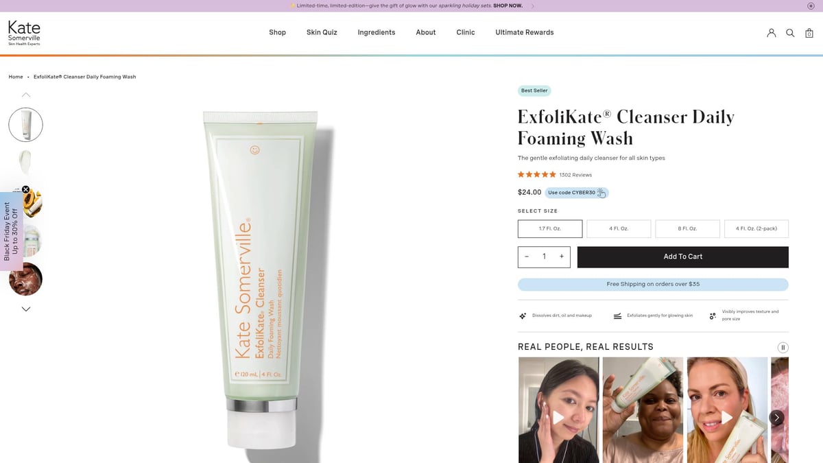 Top 7 Skincare For Sensitive Skin Products To Try In 2025 - ExfoliKate® Cleanser Daily Foaming Wash