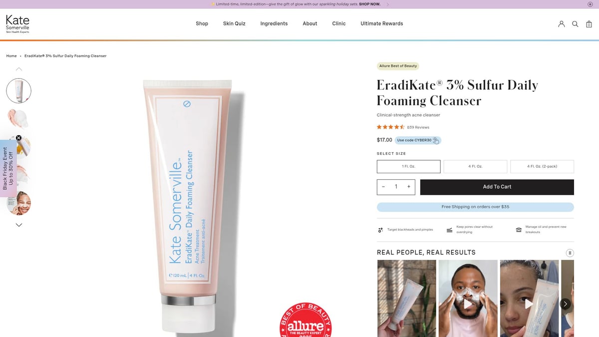 Top 7 Skincare For Sensitive Skin Products To Try In 2025 - EradiKate® 3% Sulfur Daily Foaming Cleanser