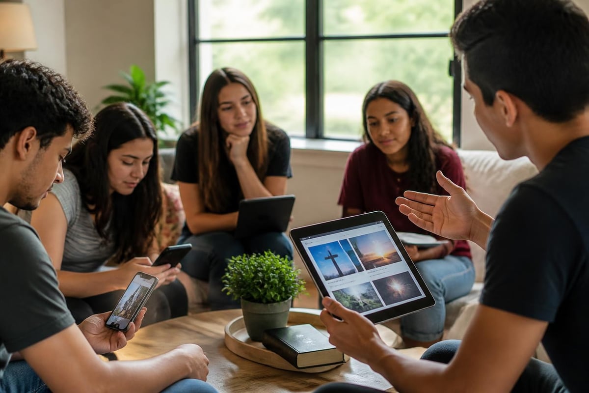 Comunidad juvenil conectada digitalmente