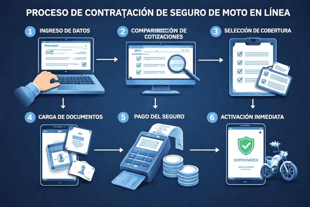 Buscador de Seguros de Moto: Guía Completa 2026 3 Proceso de contratación online