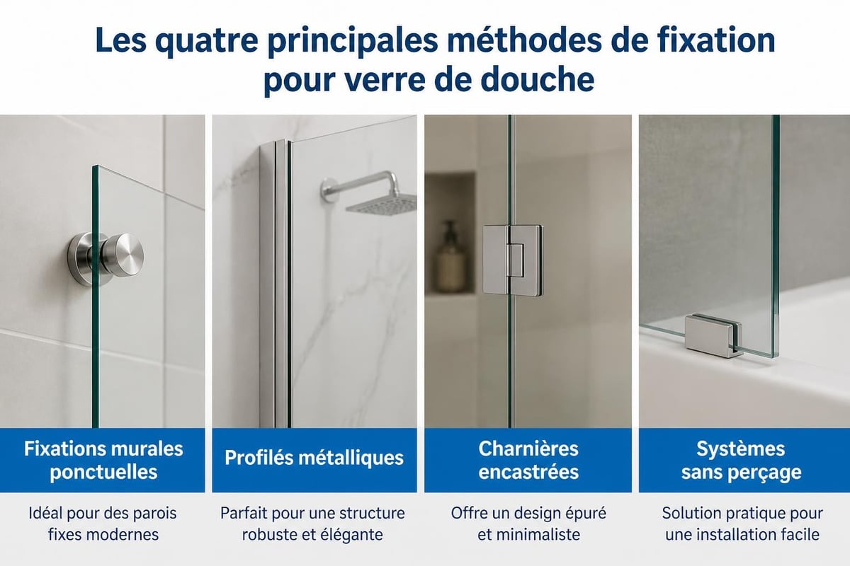 Systèmes d'installation de verre de douche