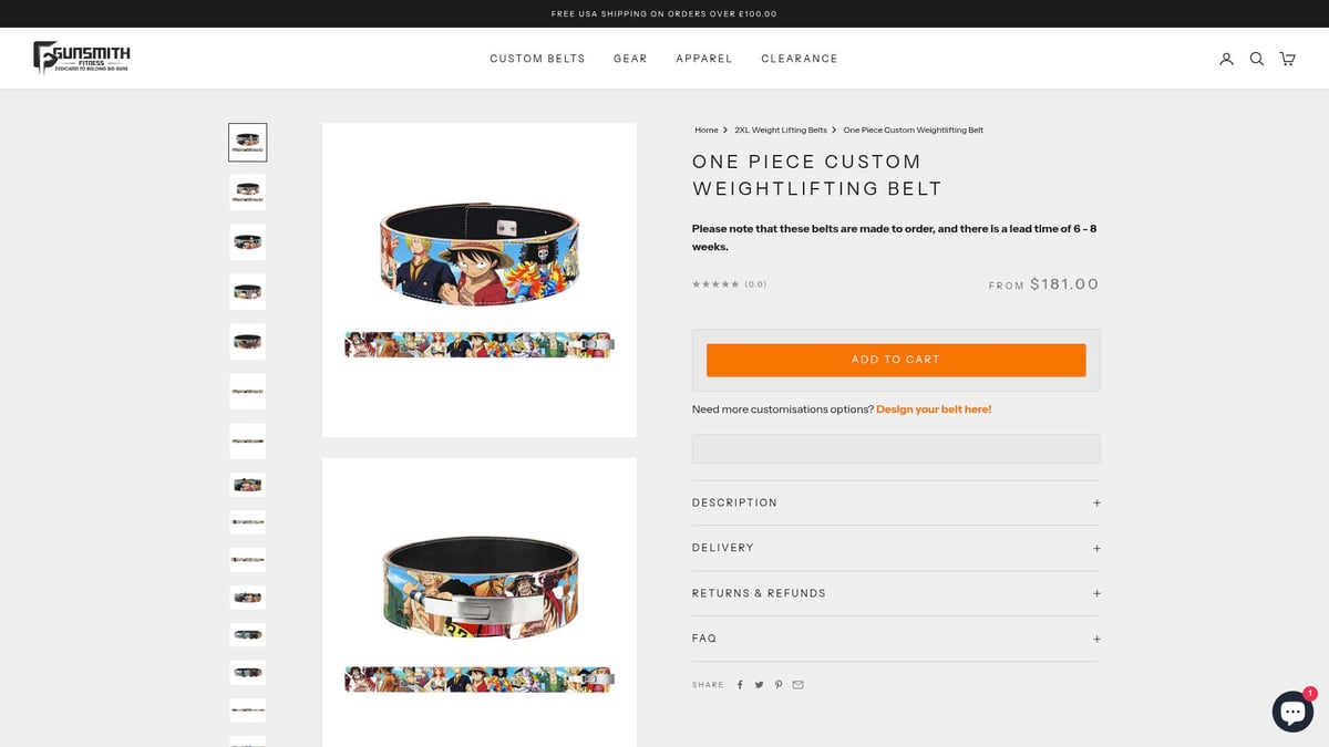 7 Must-See Anime Belts for Fans in 2026 - One Piece Custom Weightlifting Belt – Gunsmith Fitness