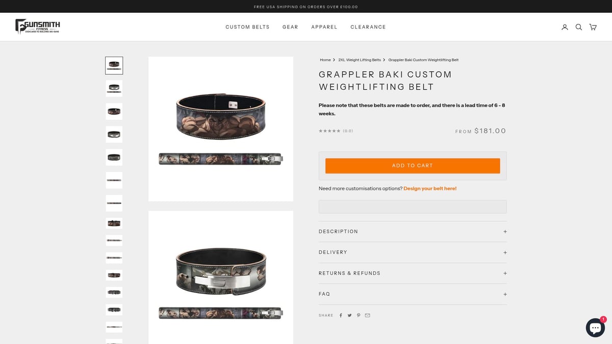 7 Must-See Anime Belts for Fans in 2026 - Grappler Baki Custom Weightlifting Belt – Gunsmith Fitness