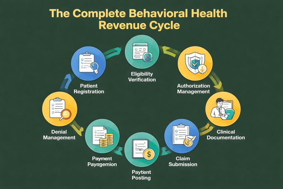 Revenue cycle stages for behavioral health