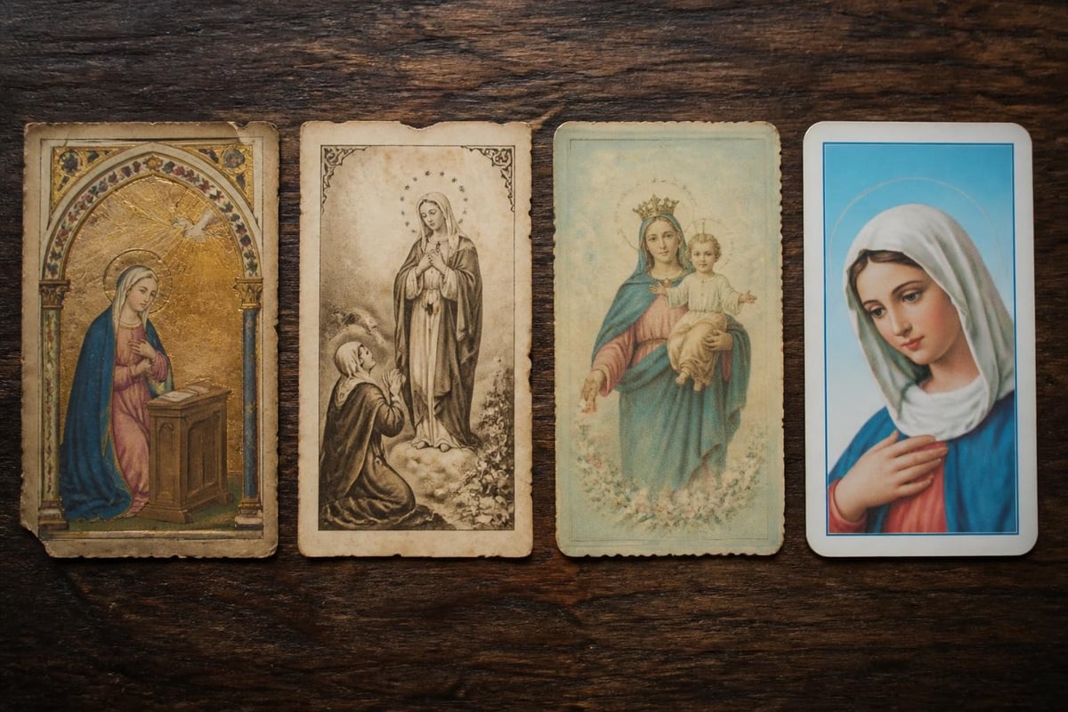 Timeline of holy card evolution