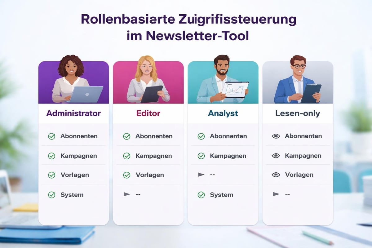 RBAC-Hierarchie für Newsletter-Teams