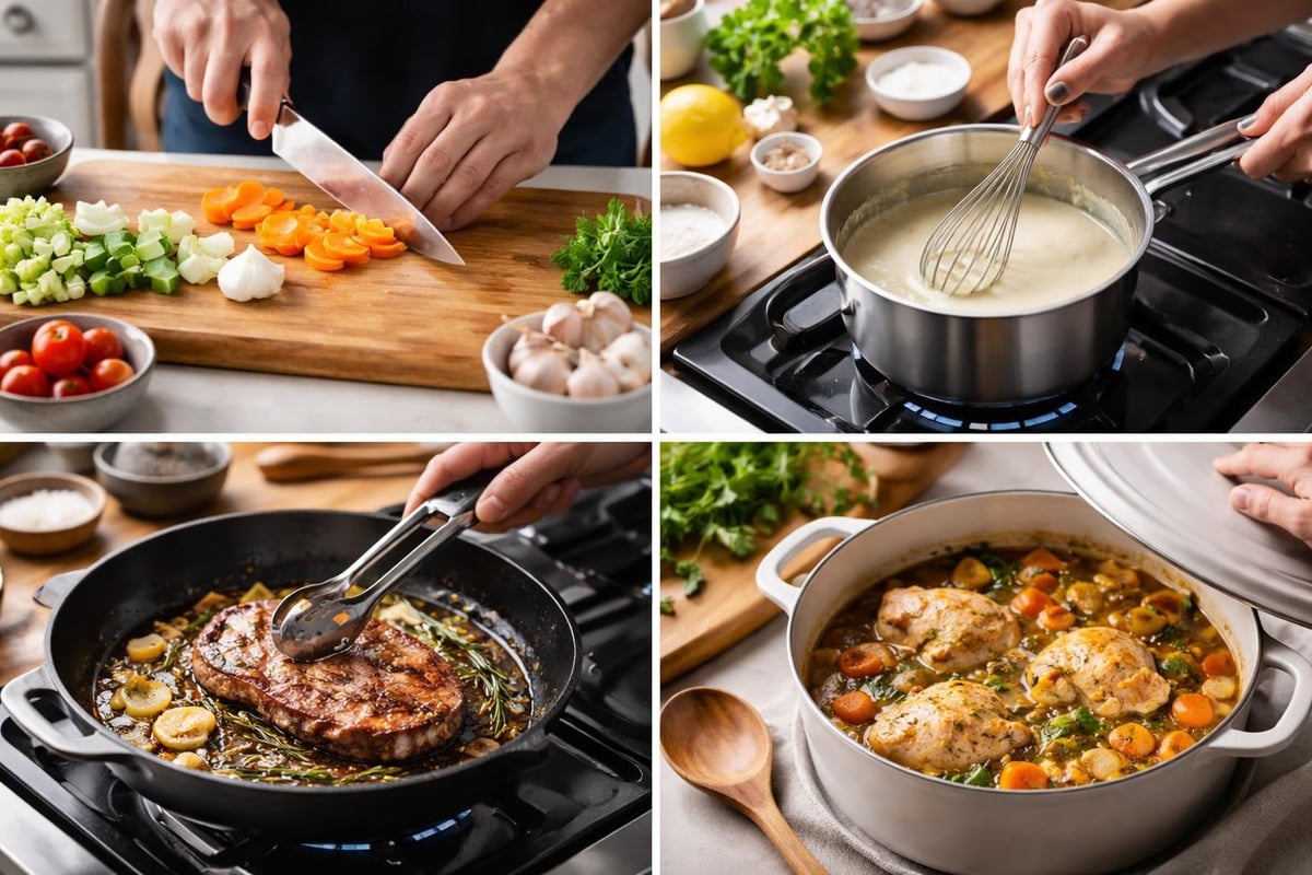 Grundtechniken im Basis-Kochkurs