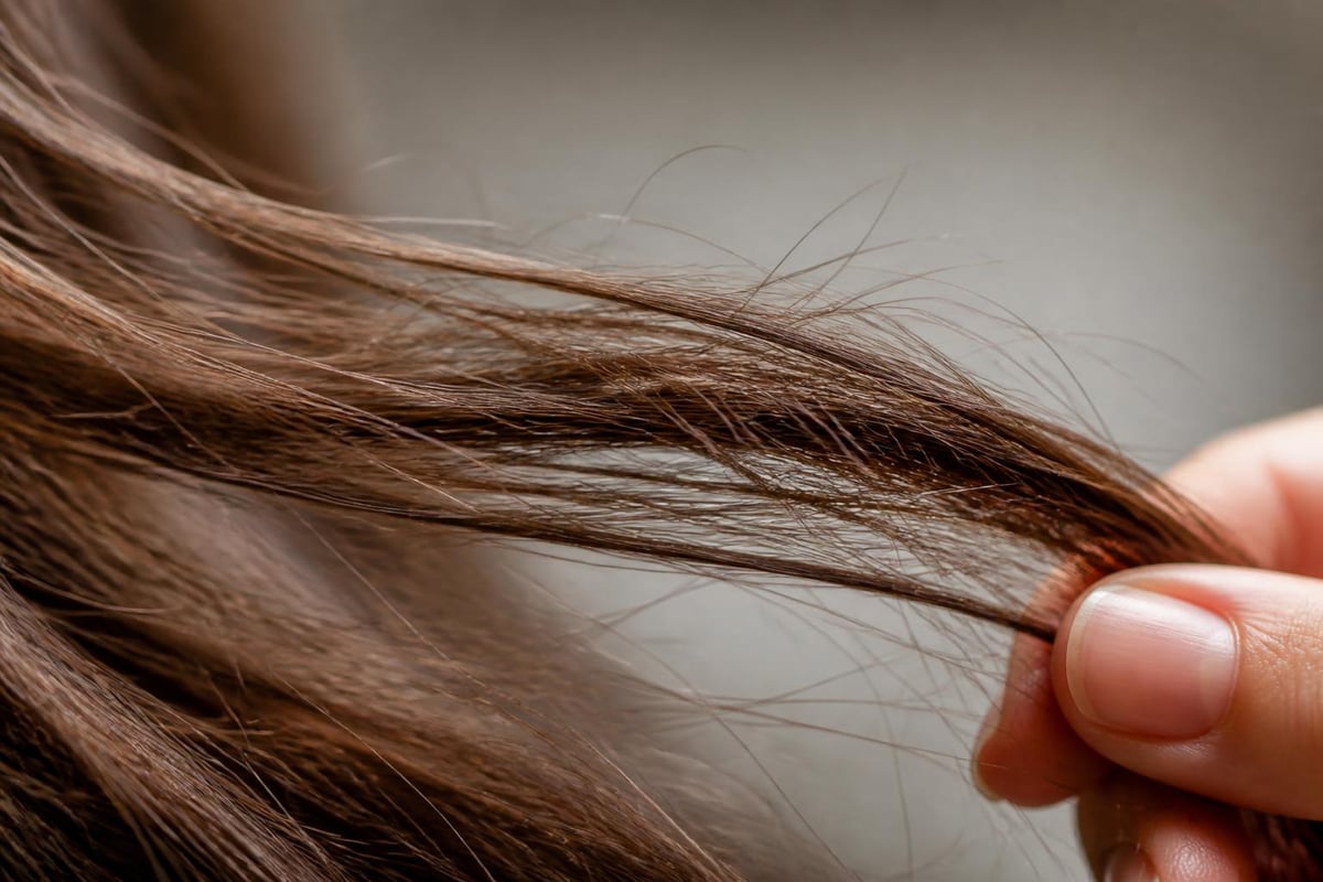 Hair cuticle damage causing flyaways