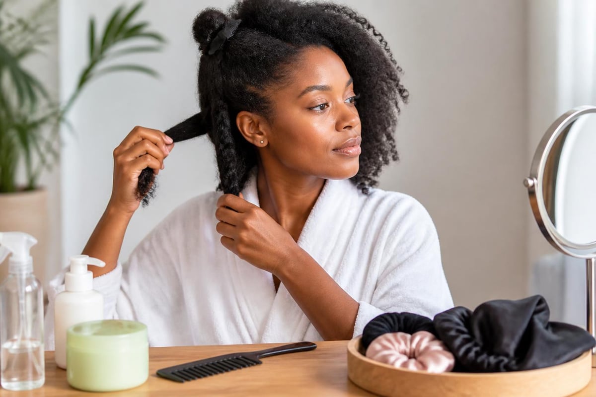 Proper hair care routine preventing flyaways