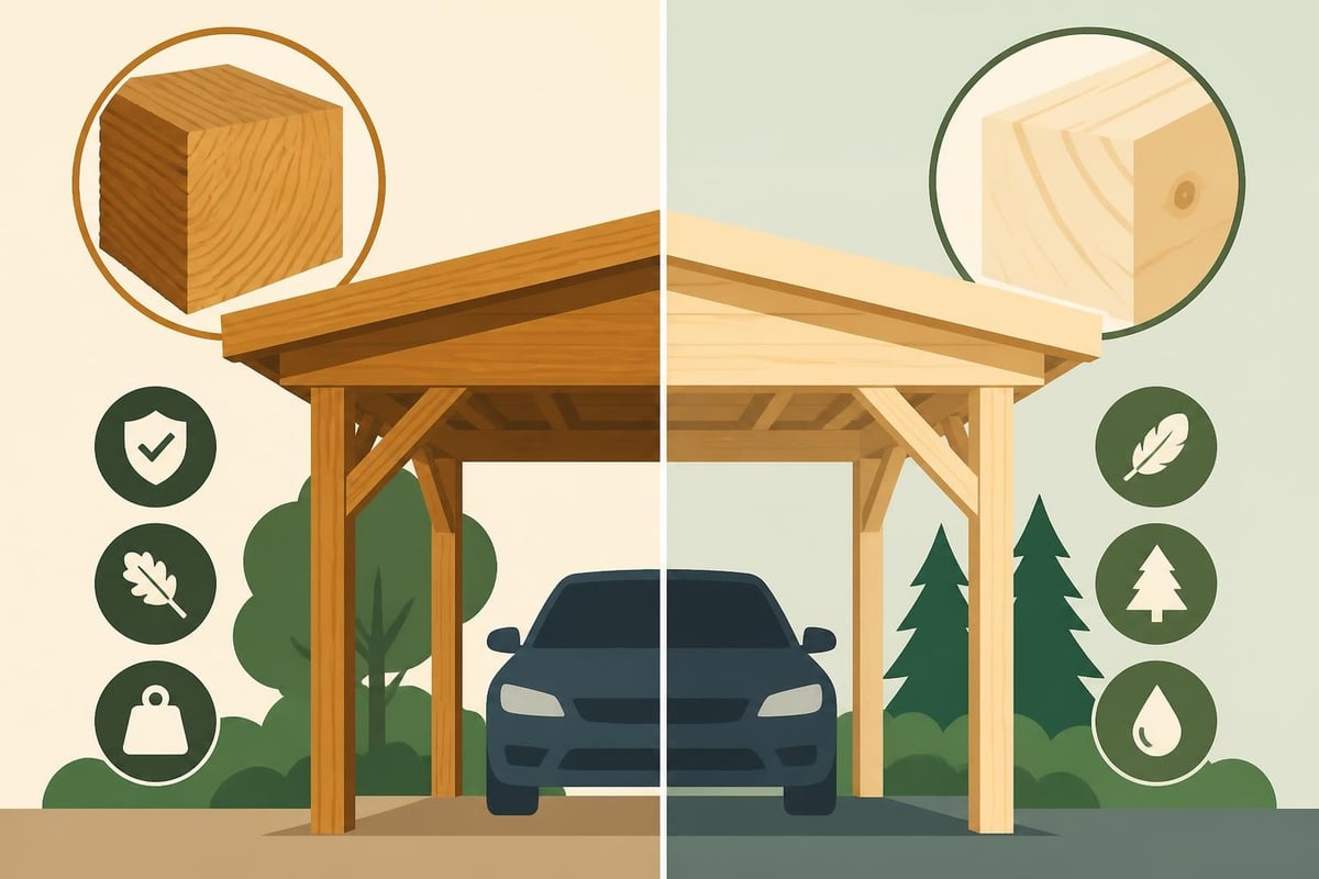 Wooden car port timber selection comparison