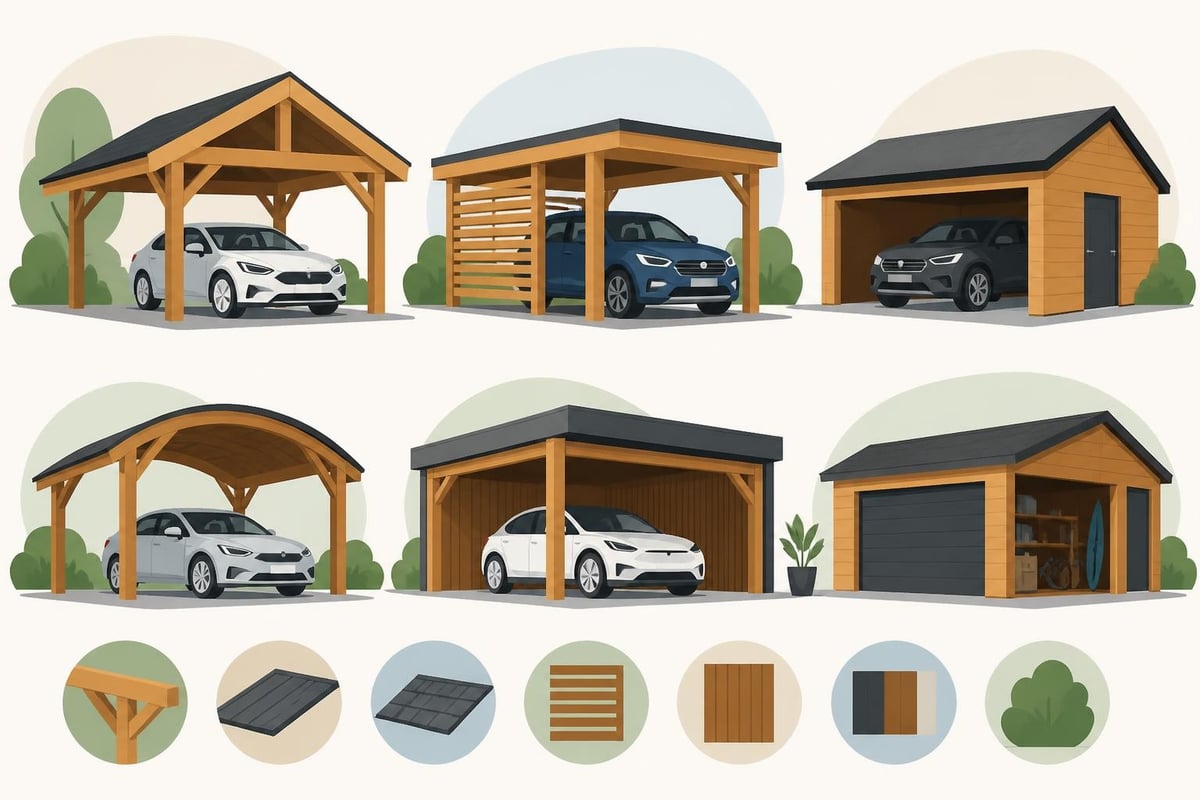Wooden car port design variations