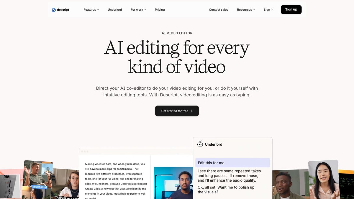 9 Brilliant Video Generation AI Tools Transforming 2026 - Descript