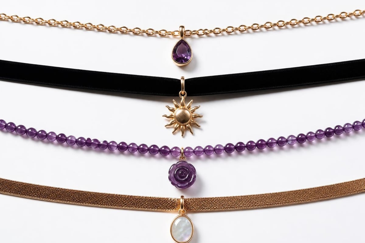 Pendant choker material combinations