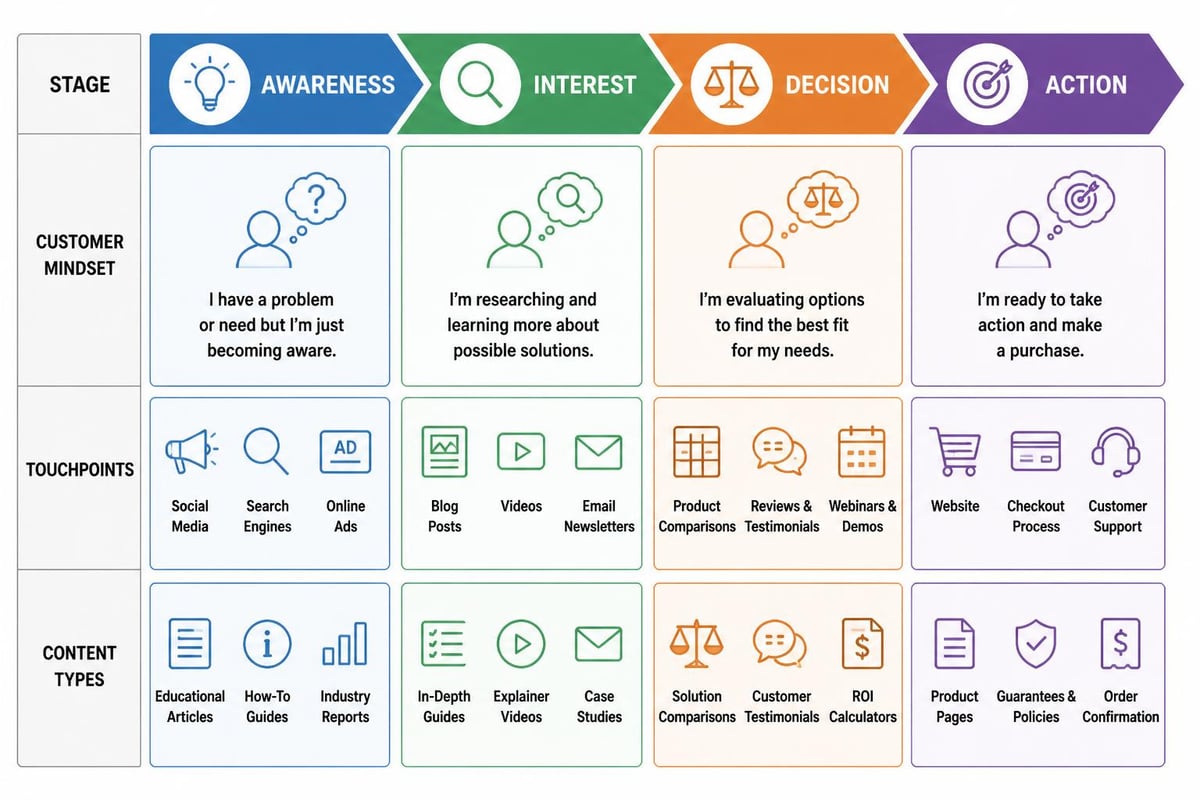 Marketing funnel customer journey stages