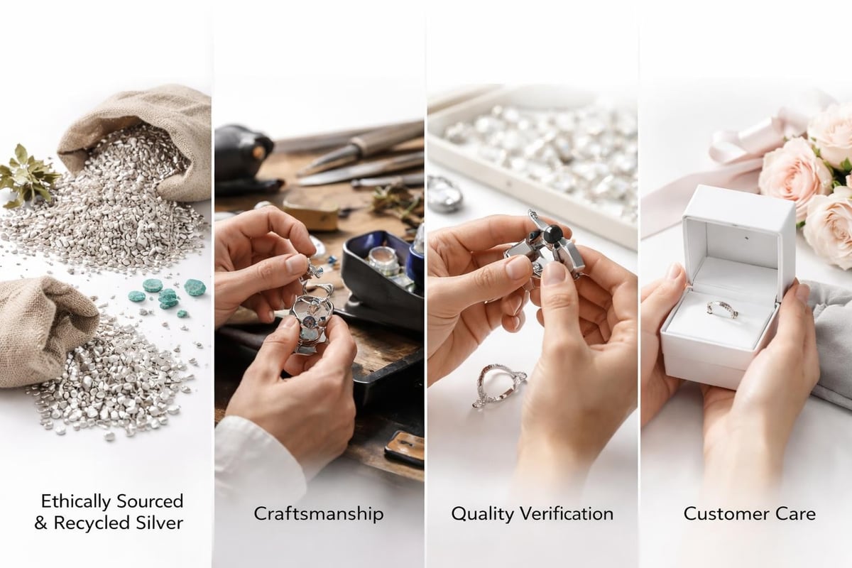 Sustainable silver jewelry lifecycle