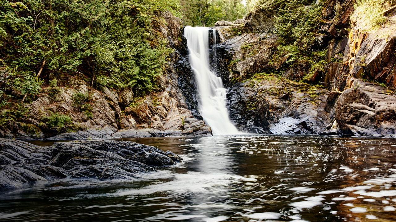 kv waterfall.jpg Waterfall hiking trail in Maine