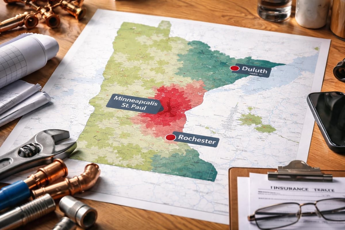 Minnesota plumbing service areas