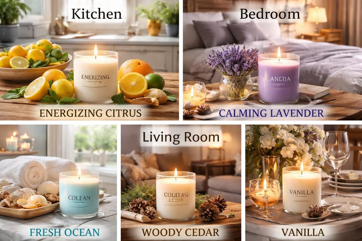 Choosing candle scents for rooms