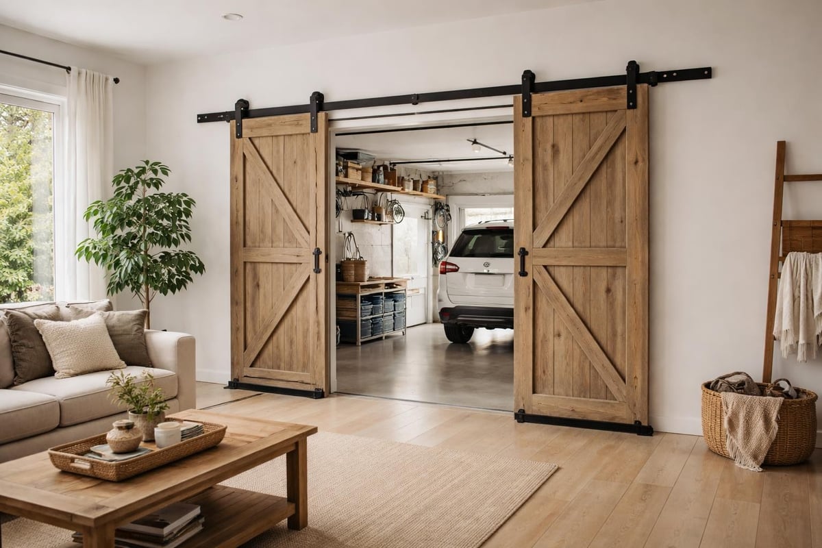 Garage sliding barn door installation