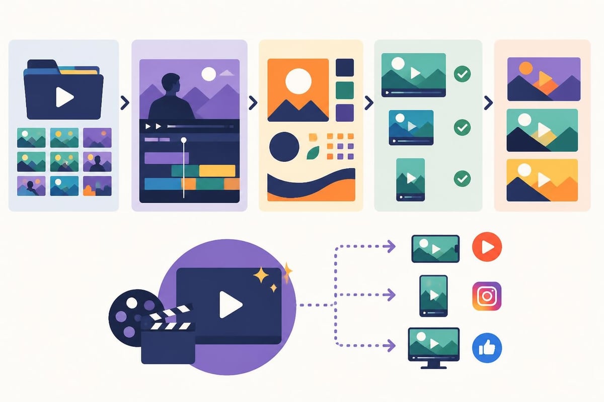Commercial video editing workflow stages