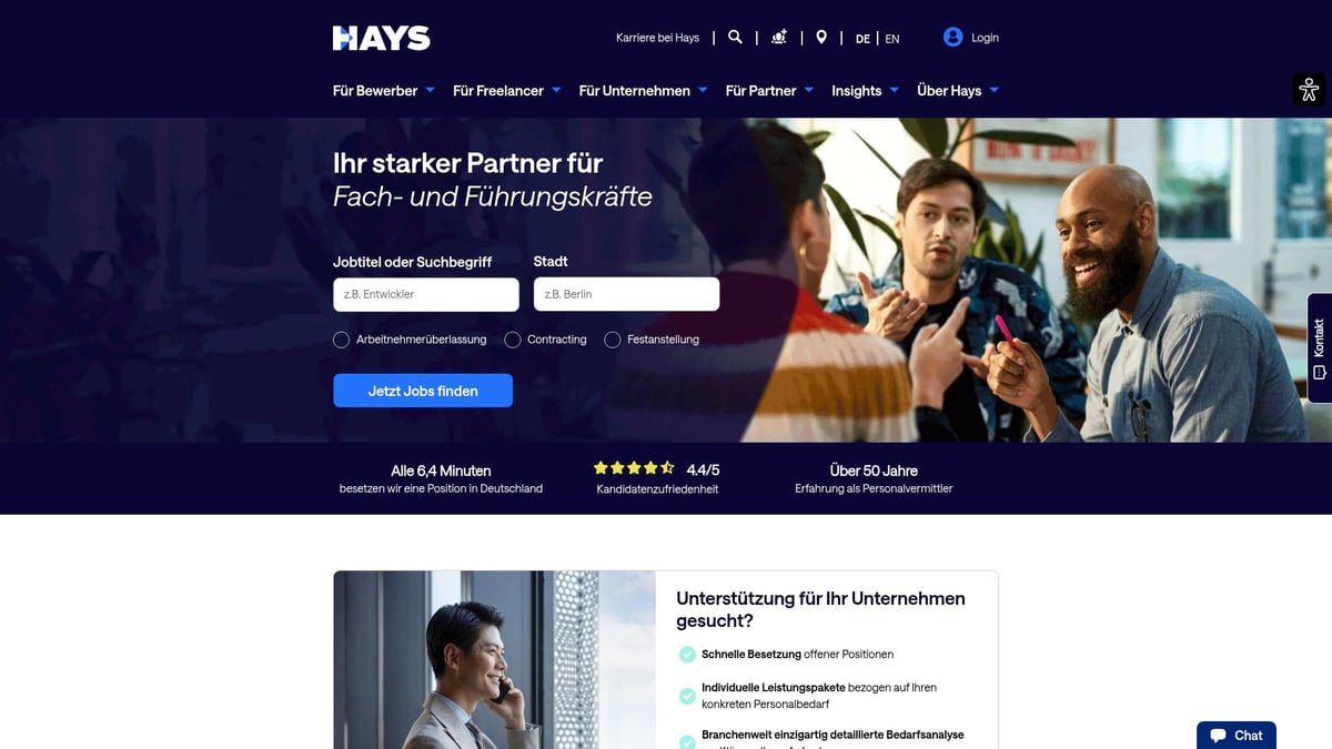 Top 10 Unverzichtbare Recruitment Agencies 2025 - Hays – Globales Recruiting für Fach- und Führungskräfte