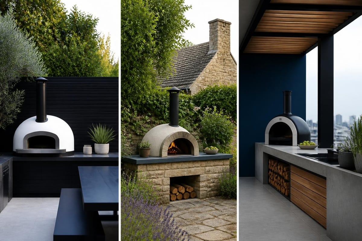 Outdoor pizza oven design styles