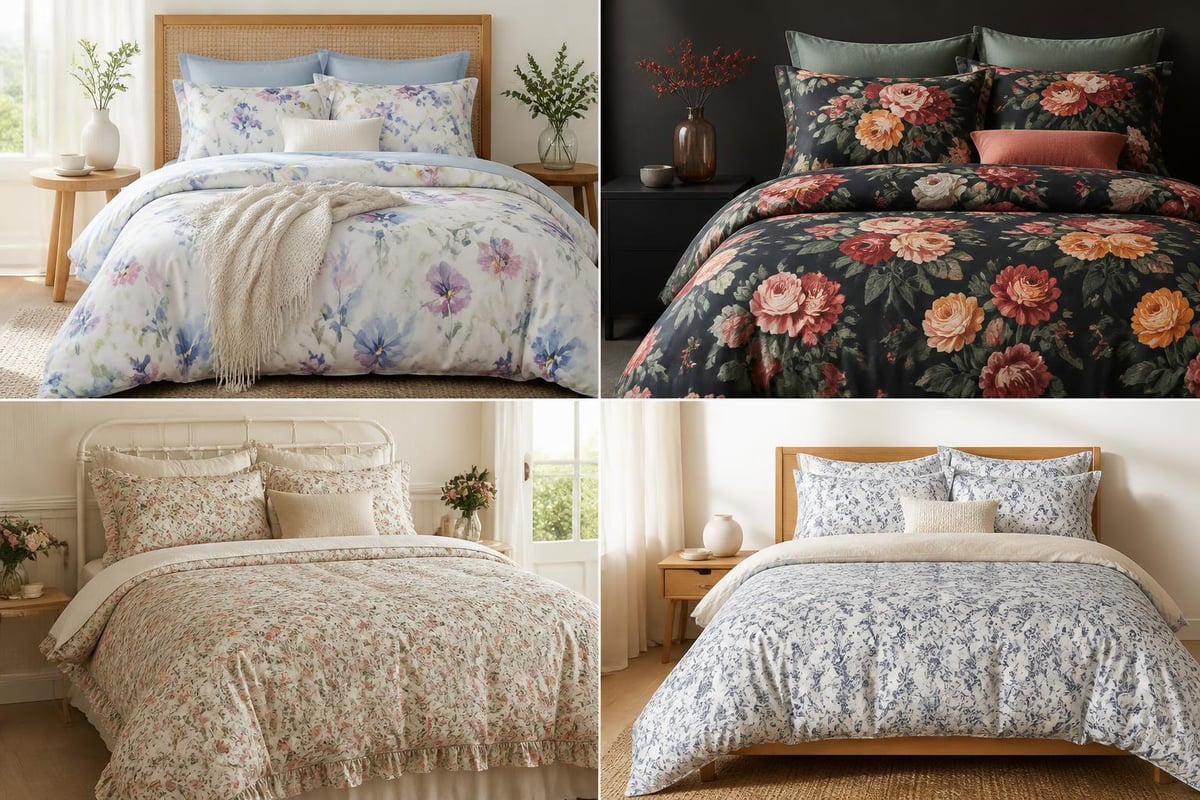 Floral bedding styles for different aesthetics