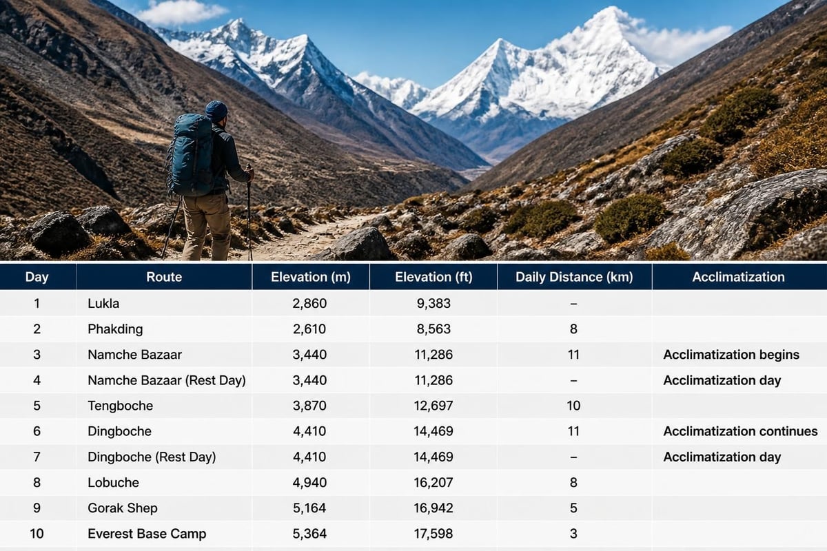 Everest Base Camp trek route