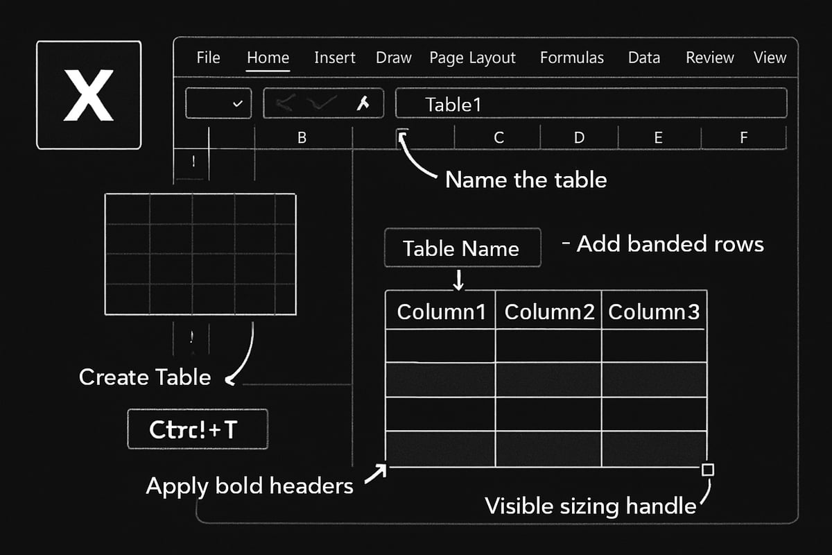 Step-by-Step: Creating and Formatting Excel Tables in 2025