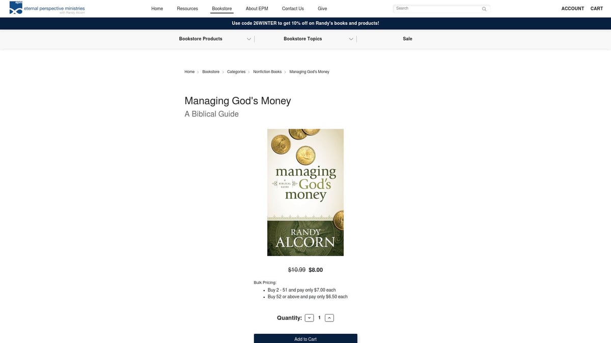 10 Essential Christian Books on Finance to Read in 2026 - Managing God's Money: A Biblical Guide by Randy Alcorn