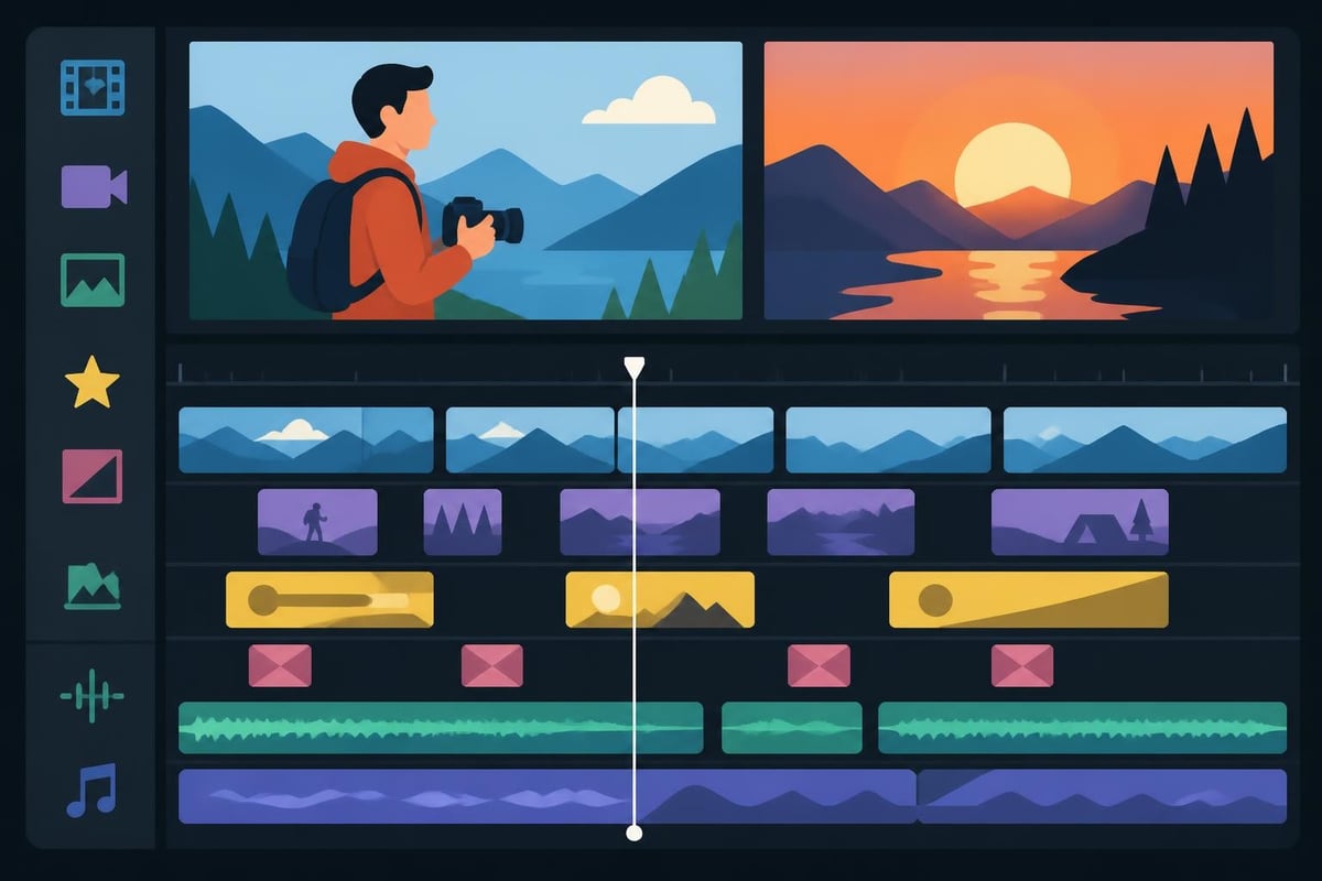 Video editing timeline structure